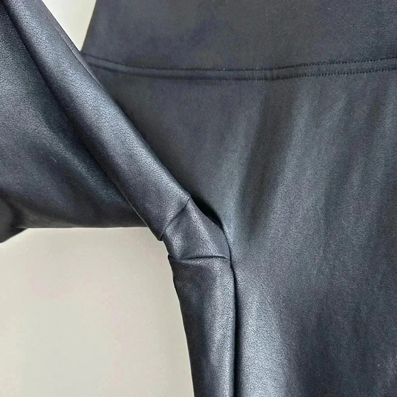 SPANX Faux Leather Leggings, Very Black, Size Medium - Picture 15 of 16